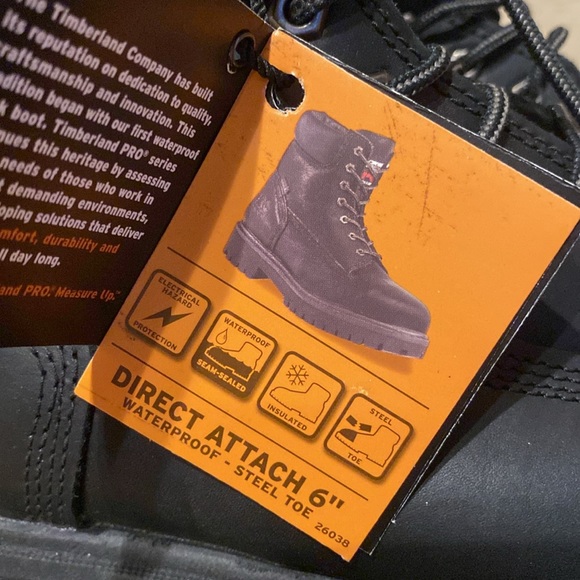 Timberland PRO Direct Attach 6”. Men's Size 10 wide. Waterproof Boots.  New - Picture 3 of 5